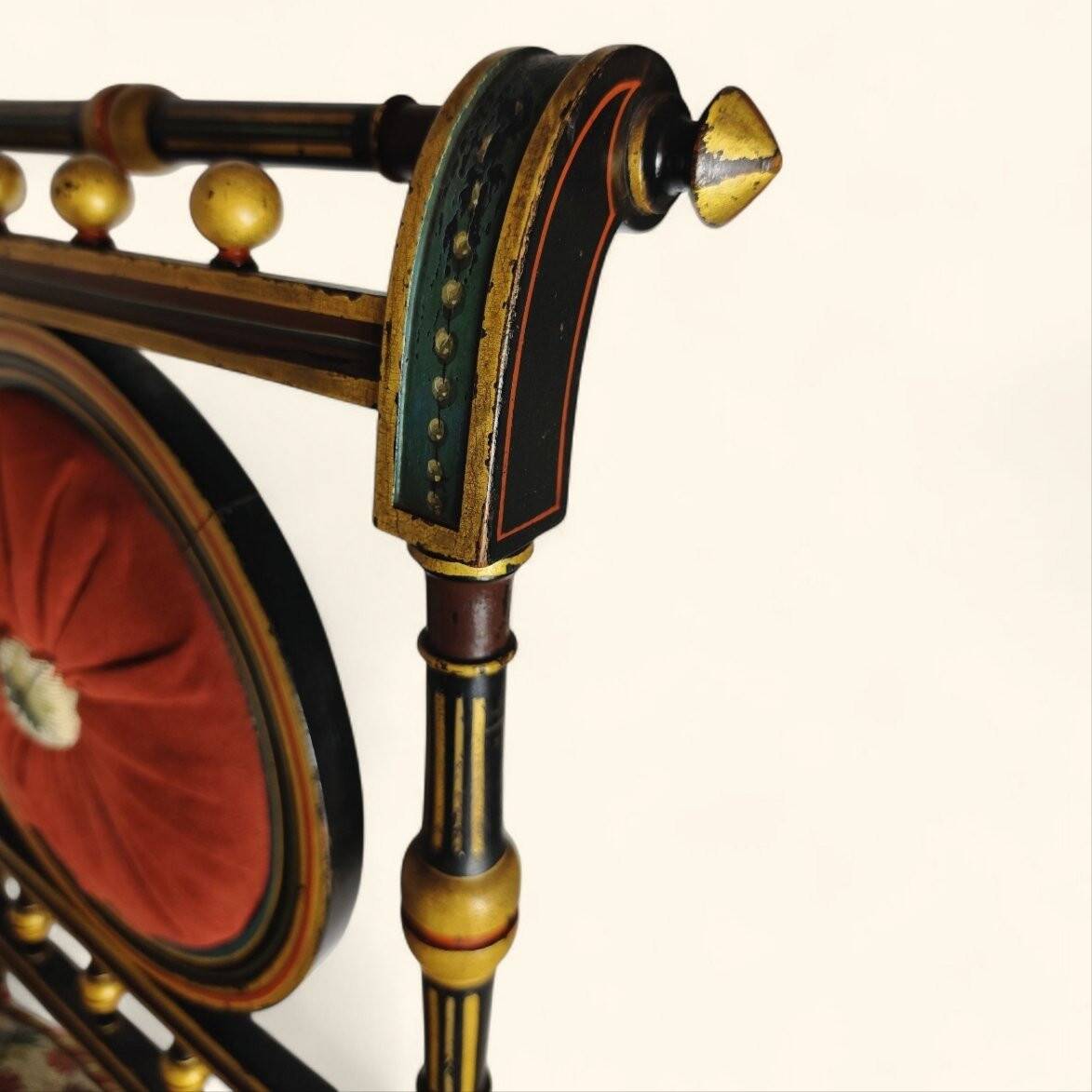 Blackened Wood Boudoir Chair - Napoleon III