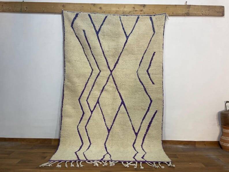 Tapis en laine pure fait main traditionnelle taille 150 x 250 cm