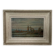 Oil on panel by R. Holvoet landscape banks of the Vire 1967