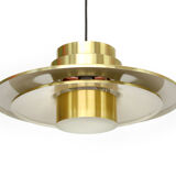 Brass coloured hanging lamp by Lyskaer Denmark 1970