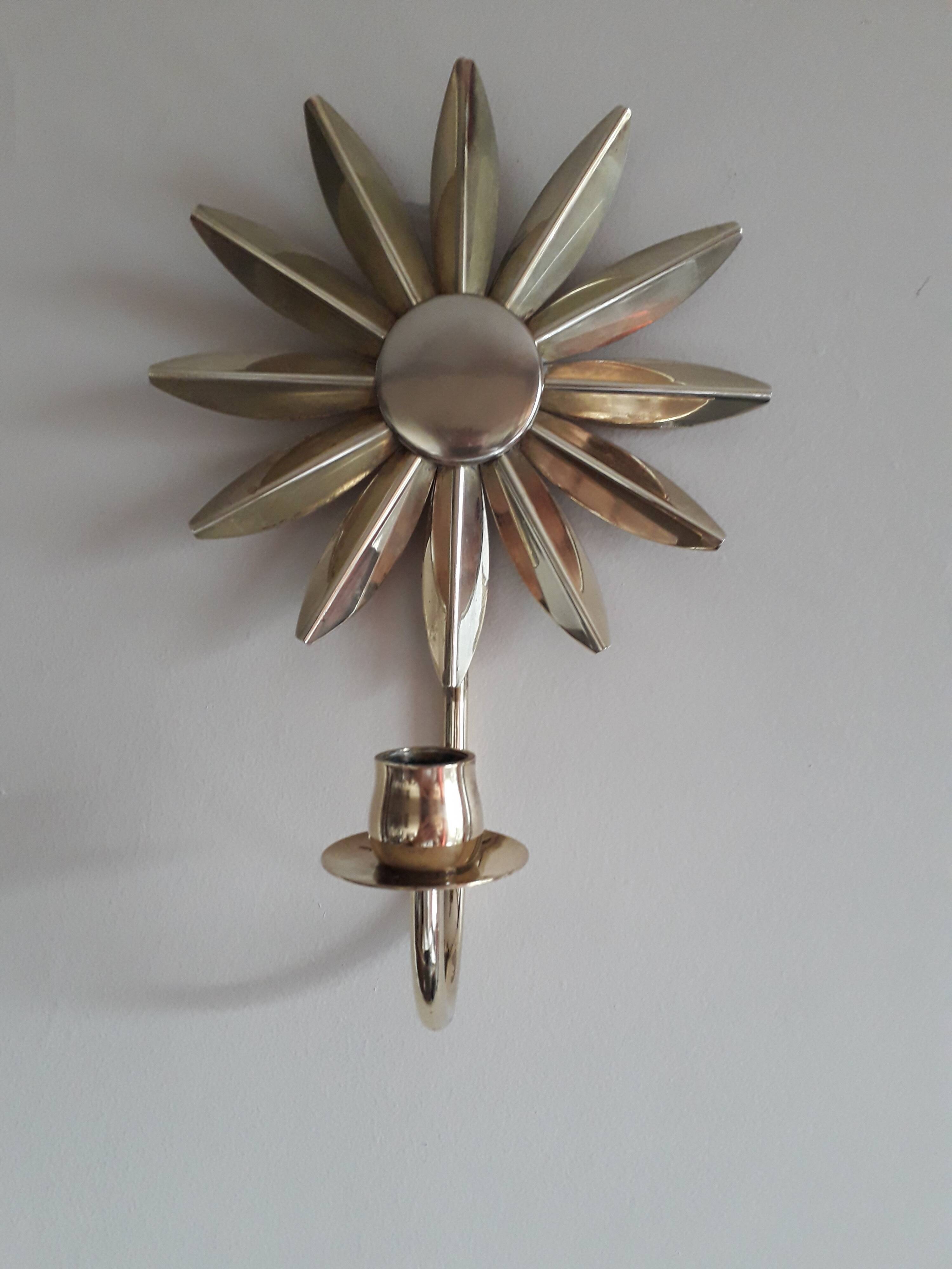 Brass candle holder for KEE Mora, Sweden, circa 1970