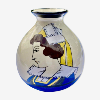 Vase ball art deco ceramic HB QUIMPER Prior to 1942 - decoration 524 - N°2