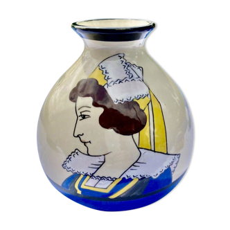 Vase boule art deco céramique HB Quimper antérieur A 1942 - décor 524 - N°2