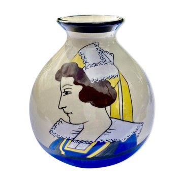 Vase ball art deco ceramic HB QUIMPER Prior to 1942 - decoration 524 - N°2