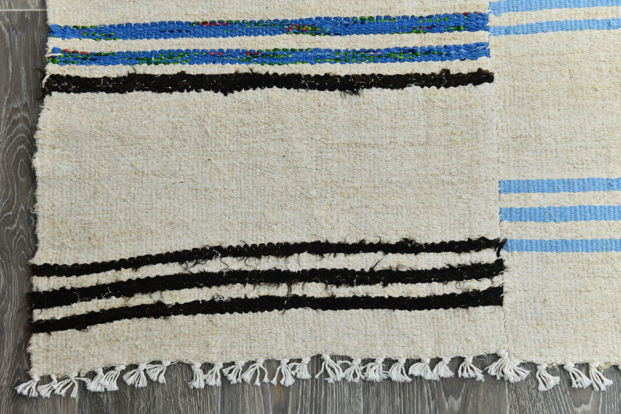 5x10 neutral textured vintage hemp rug, 168x304cm