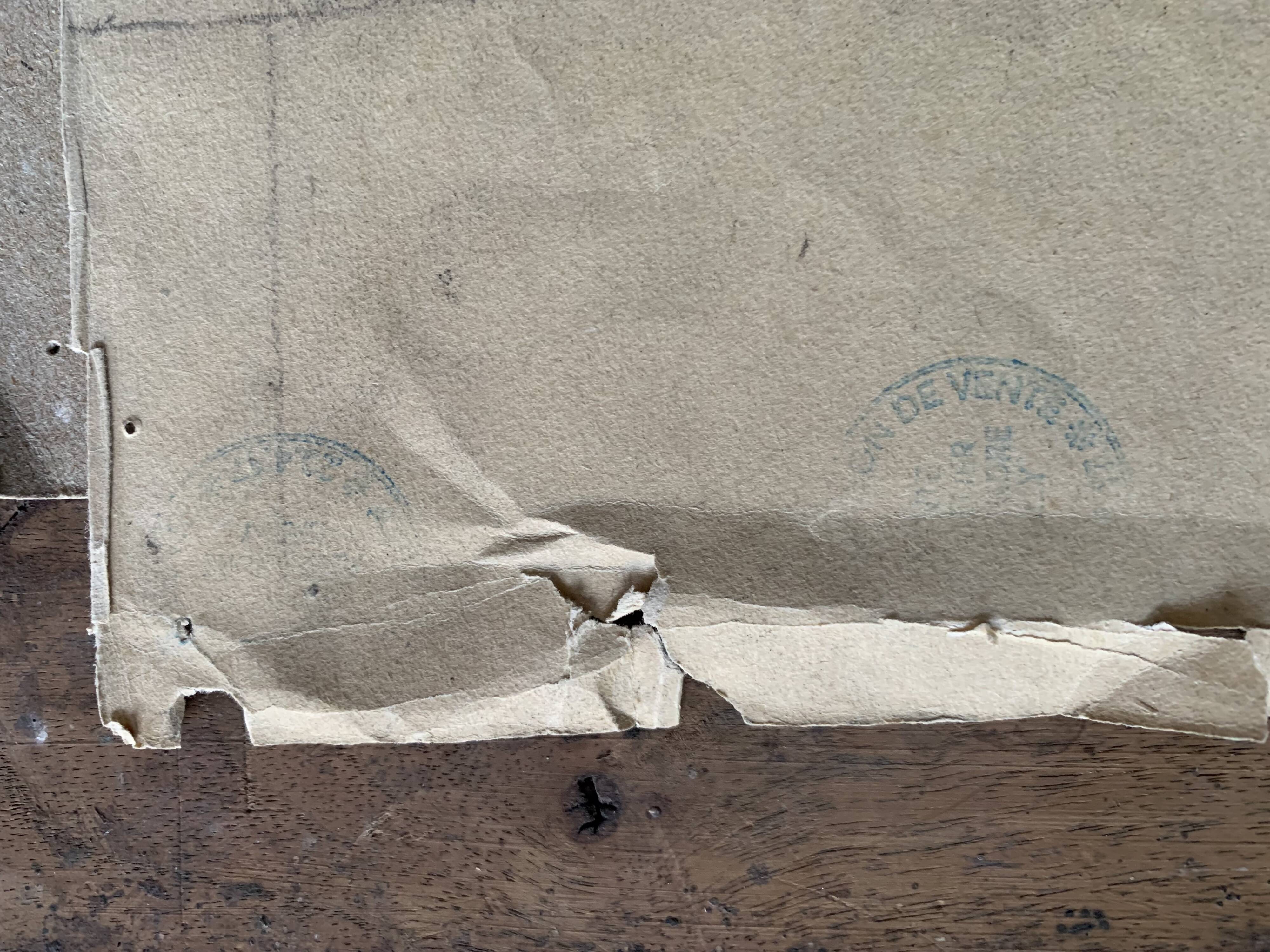 19th century Parisian salon, large original framed drawing