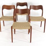 Lot de 4 chaises Niels O Möller modèle 71