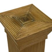 Vintage column vase in rattan, boho bamboo pillar from the 70s, McGuire in rattan.