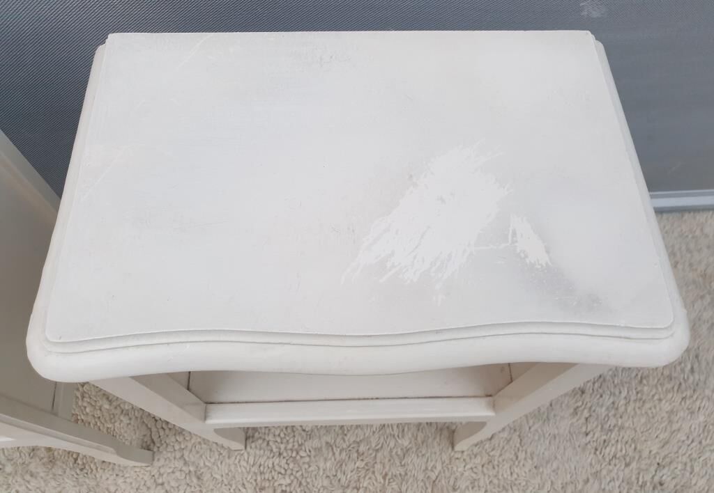 Pair of white vintage bedside tables