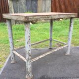 Vintage metal table from an industrial workshop for a makeover