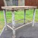 Vintage metal table from an industrial workshop for a makeover