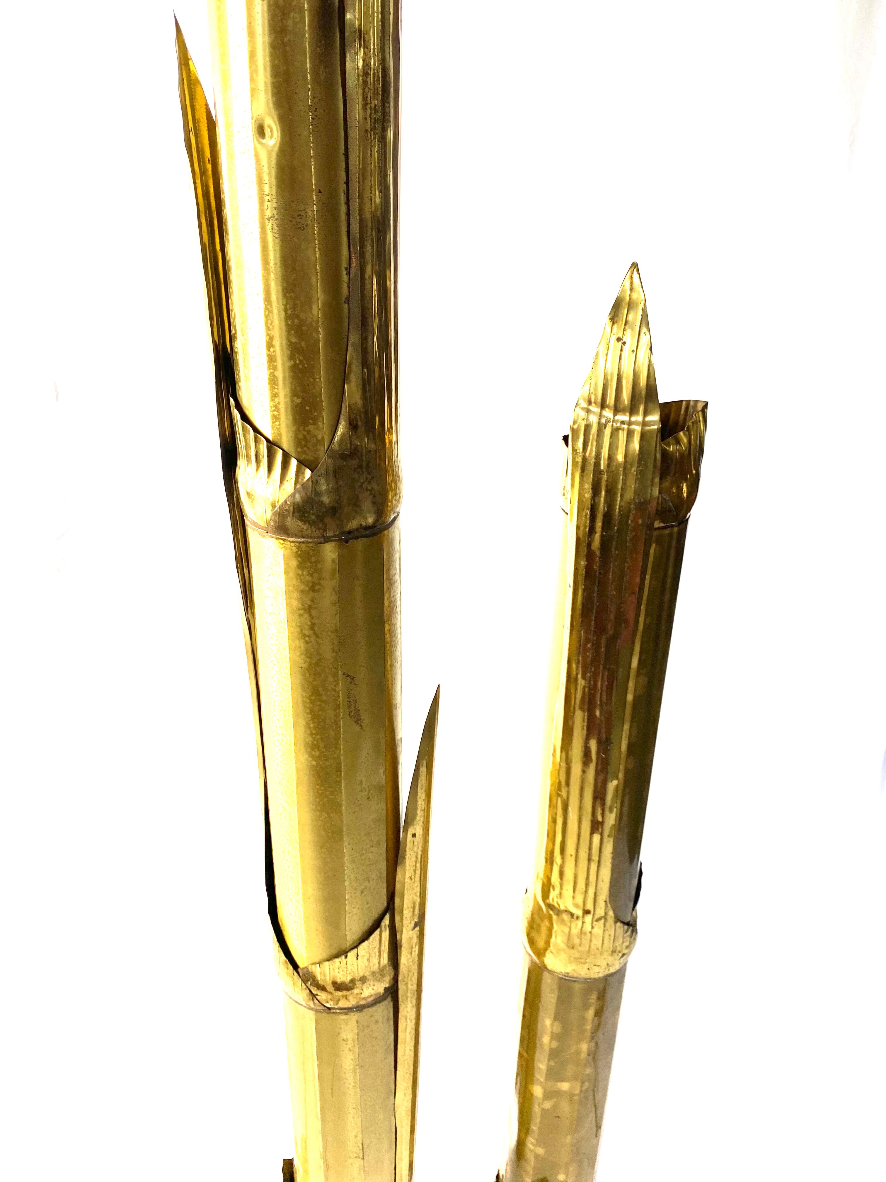 Pair of lampposts "Canna di Bambù" created by G&C studio and Disegno Rome, Italy, 1970