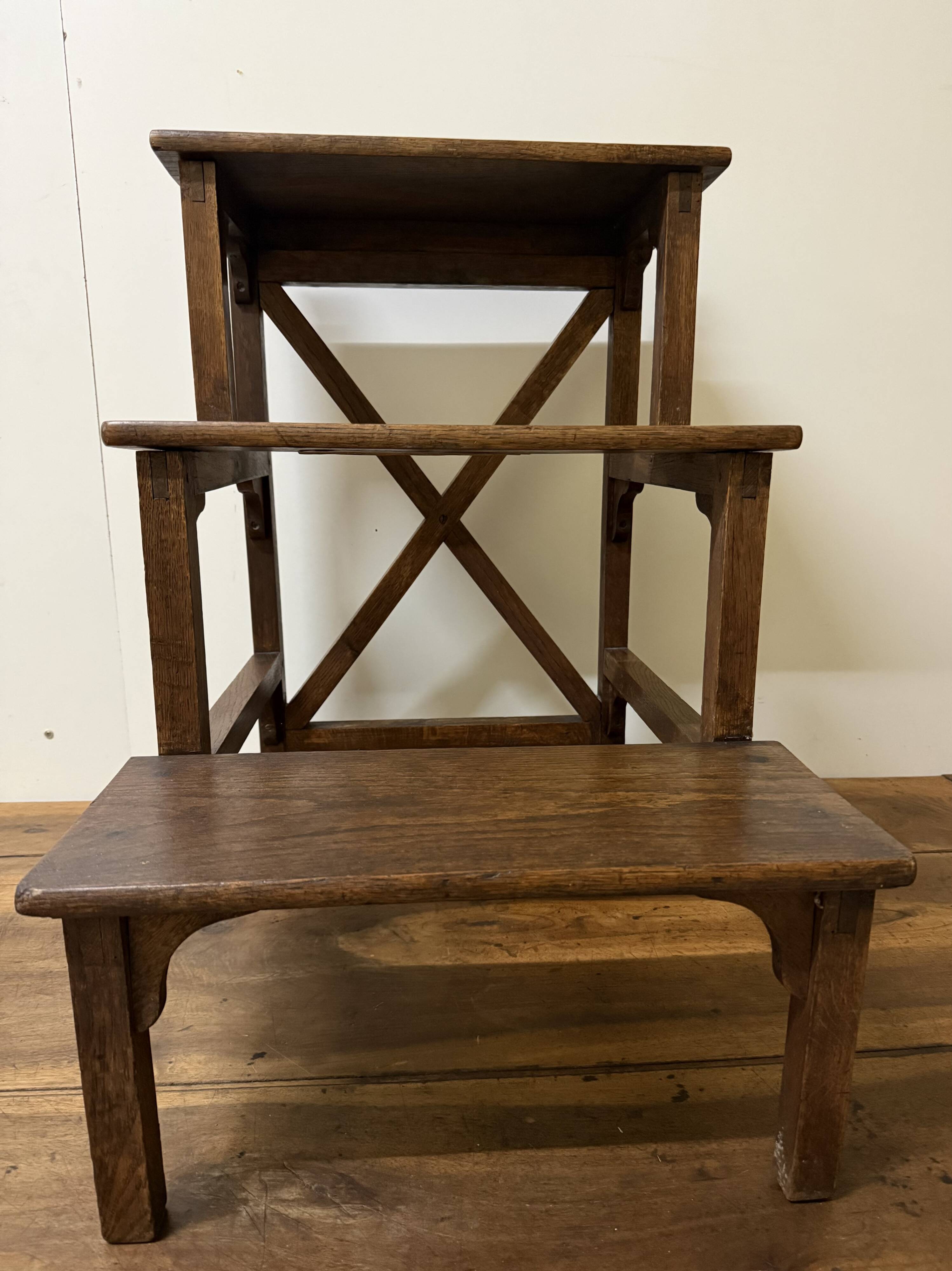 Library step ladder in oak