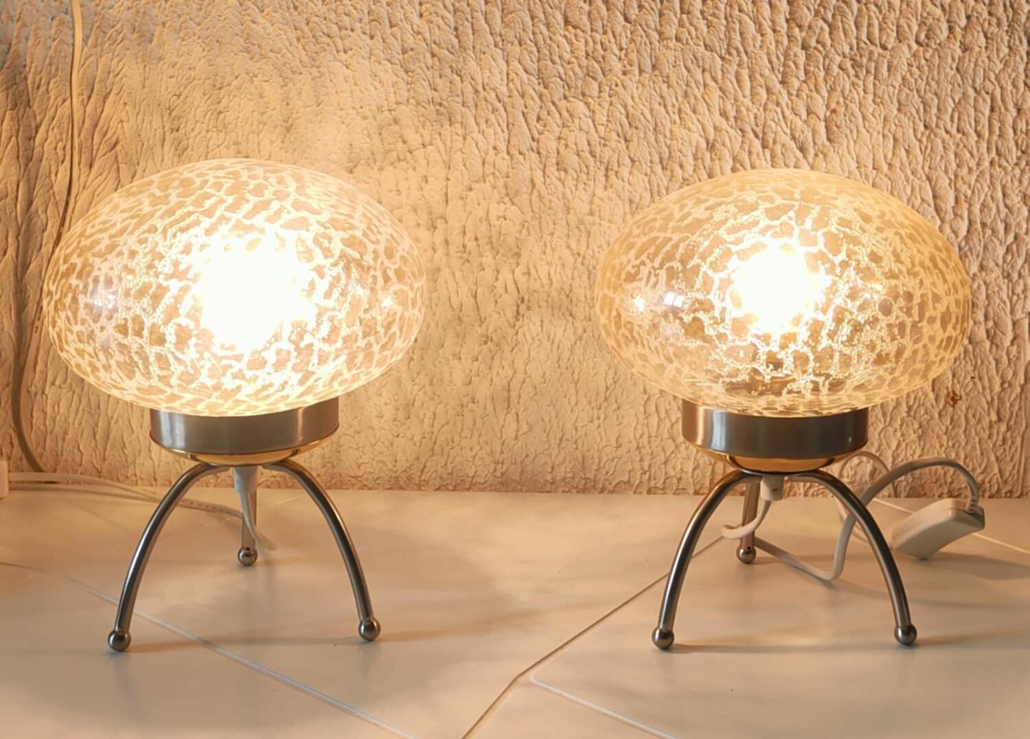 Pair of vintage 1980s Medusa lamps