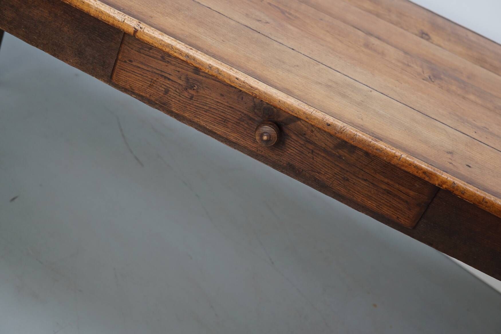 Rustic French Farmhouse Oak Dining Table from the Early 20th Century