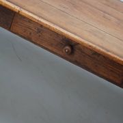 Table à manger en chêne de ferme rustique française du début du 20e siècle