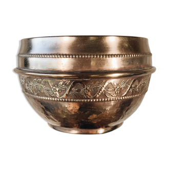 Small vintage brass pot cover