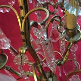 Pair of crystal tassels with bronze frame