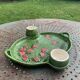 Slurry dish for red fruits, cream pot and vintage sugar bowl