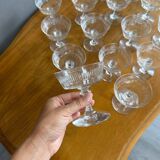 12 coupes à champagne en cristal, XIXe Siècle