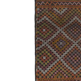Turkish Geometric Jajim Flat-Weave Textile - Dining Room Kilim 5'3" X 8'10"