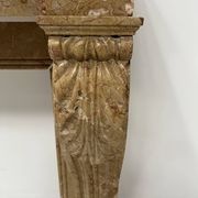 Napoleon III fireplace with claw feet in speckled marble, 19th century.