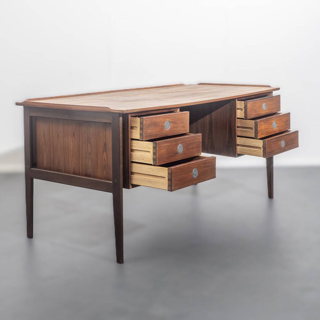 Bureau scandinave, teck, vintage, restauré