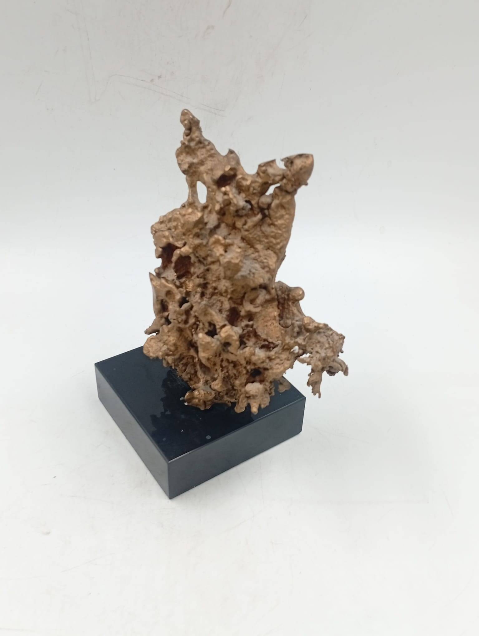 Organic Sculpture Brutalist Modernist Midcentury Gilded Bronze Casting