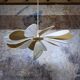 Linen suspension, rattan and vintage old globe