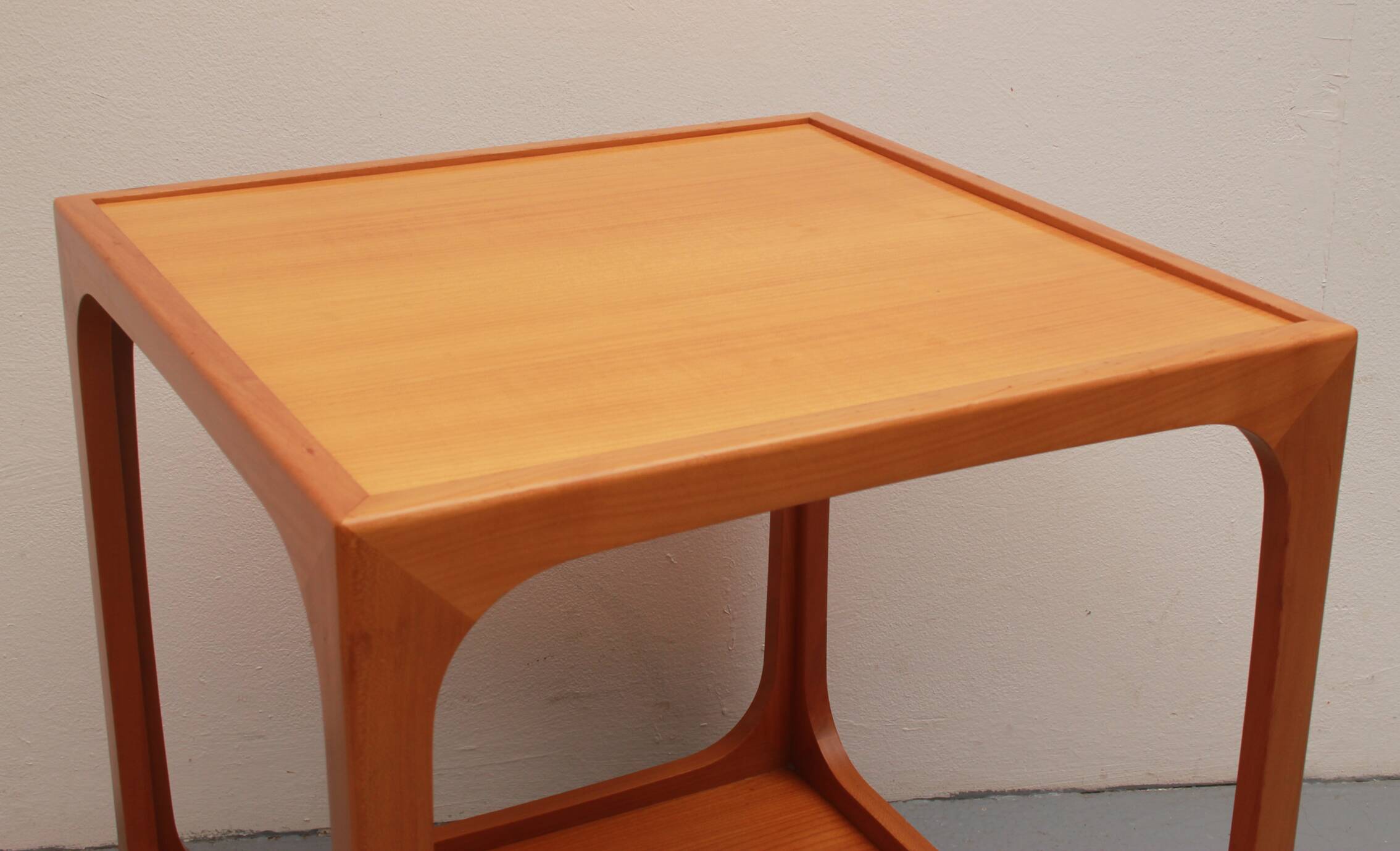 1960s sidetable cube in cherrywood, Wilhelm Renz