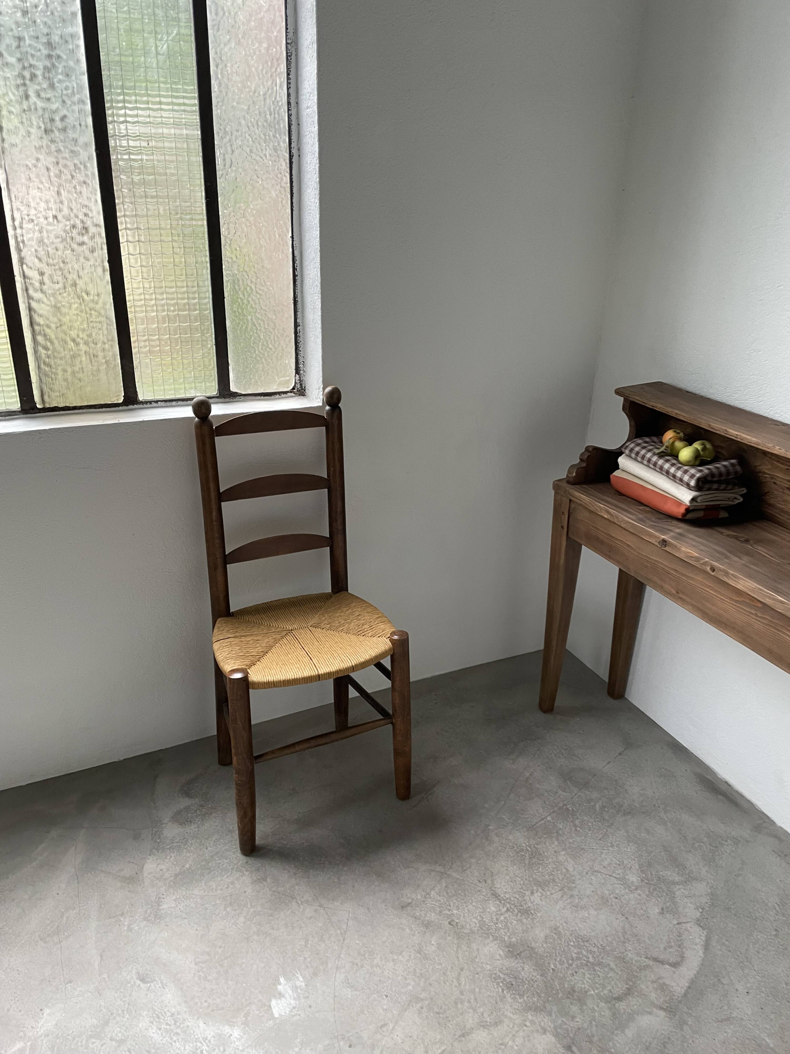 Chaise rustique paille chêne