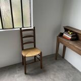 Rustic oak straw chair