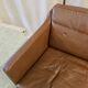 Danish vintage 2 seater brown leather sofa  1960s