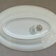 Antique oval plate Moulin des Loups Orchies – grey and gold floral decoration