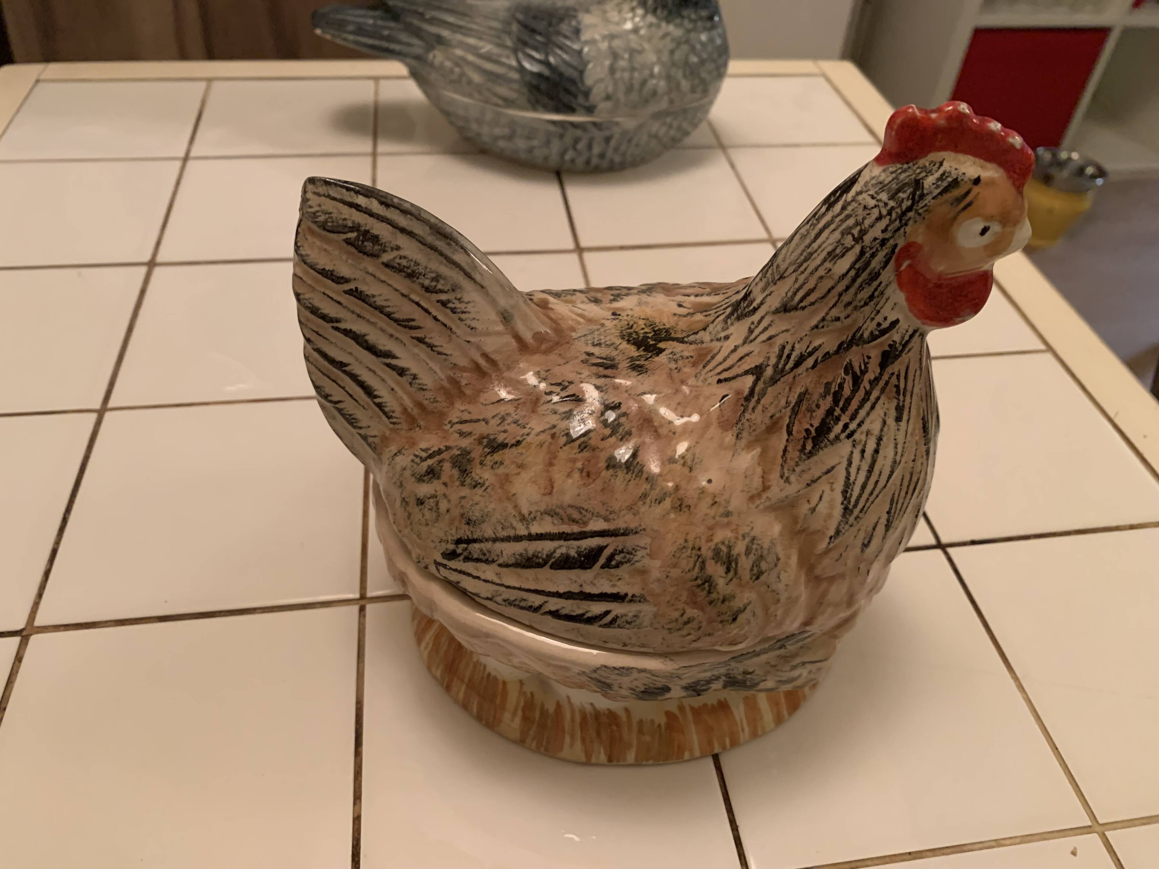 Vintage chicken terrine by Alphonse Muffa