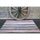 Vintage Turkish Oushak Handmade Wool Cotton Blue Area Rug 86x175