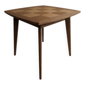 Low oak pedestal side table from the 50s/60s