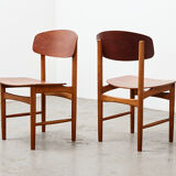 Borge Mogensen Pair of 122 Dining Chairs for Soborg Denmark 1951