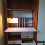 Bibliothèque bureau chambre années 70