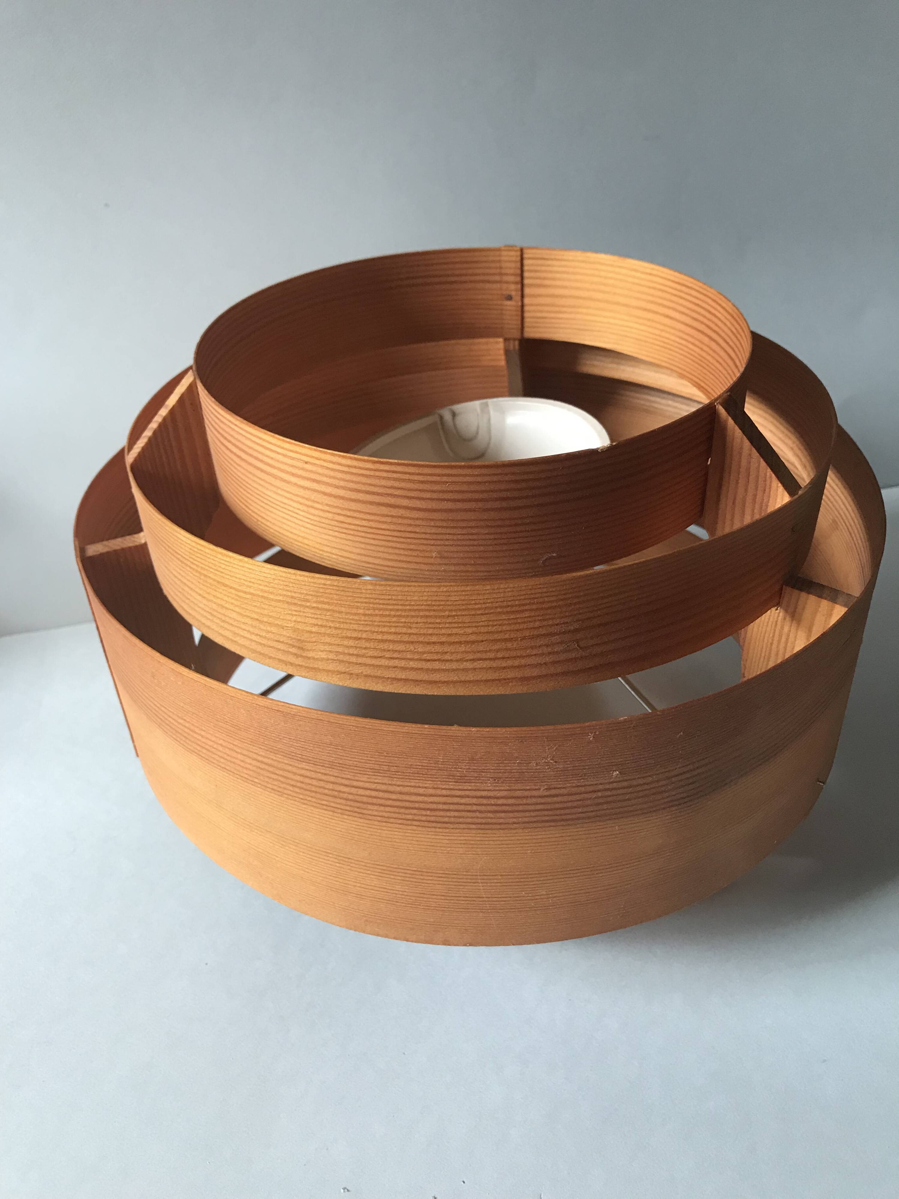 Scandinavian wooden pendant light, vintage circa 1960