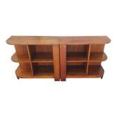 2 art deco corner shelf units - end of sofa