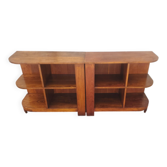 2 art deco corner shelf units - end of sofa