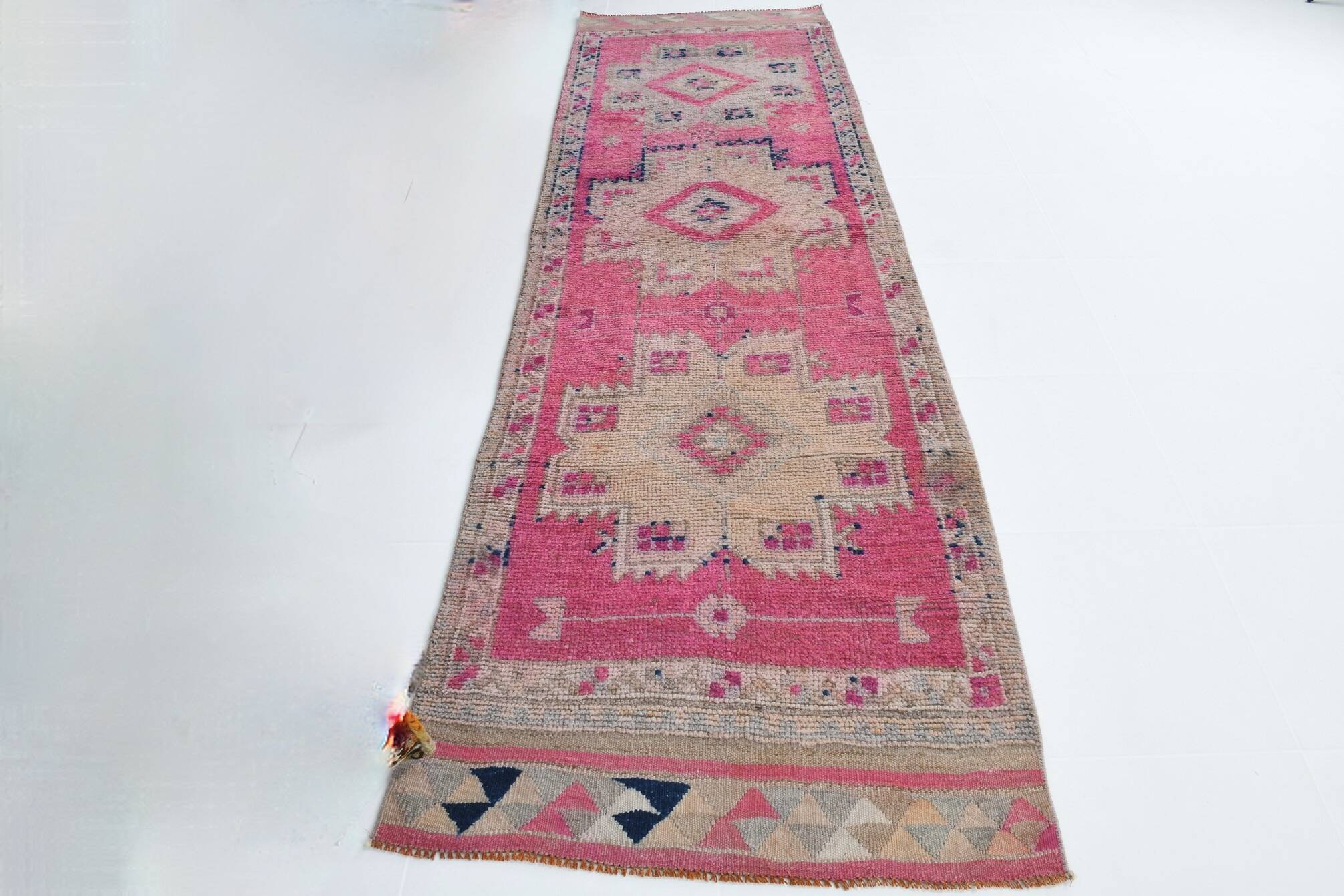 Soft Pink Vintage Runner Rug, 91x304Cm
