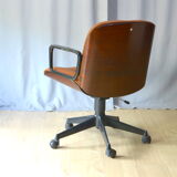 Chair of Ico Parisi for MIM leather cognac and rosewood