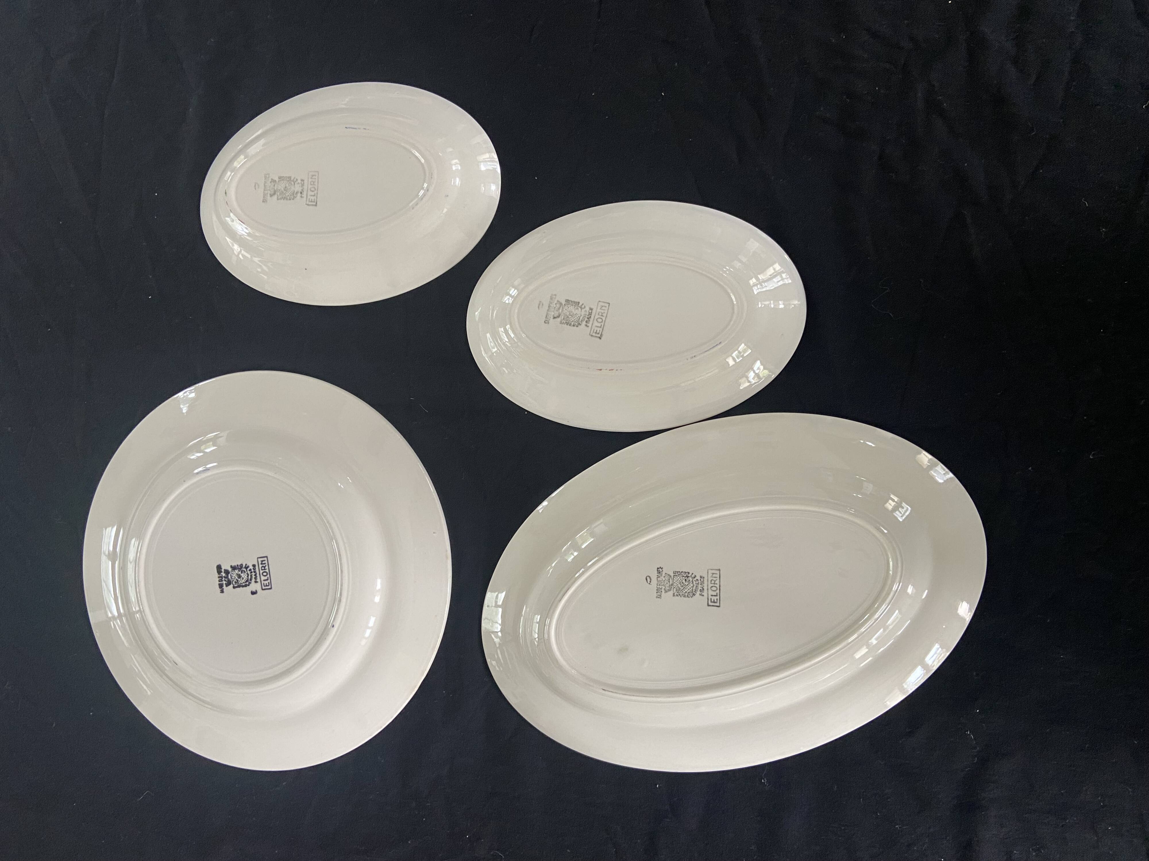 Série de 4 plats Digoin Sarreguemines "Elorn"