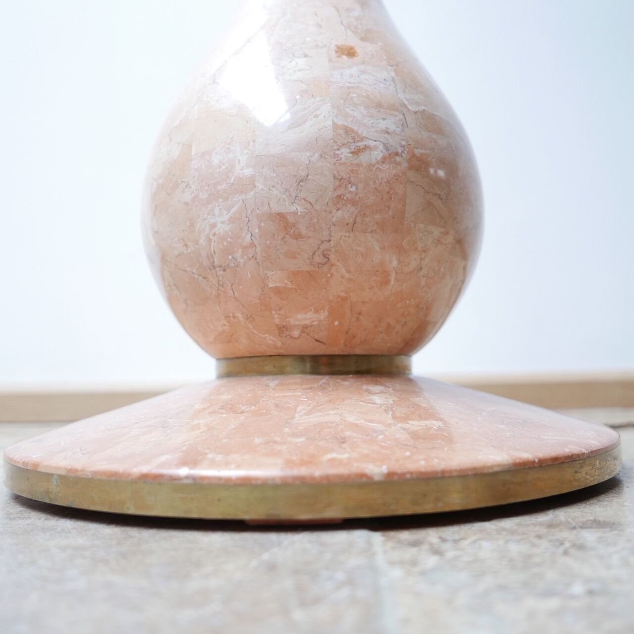 Tessalated pink marble floor lamp