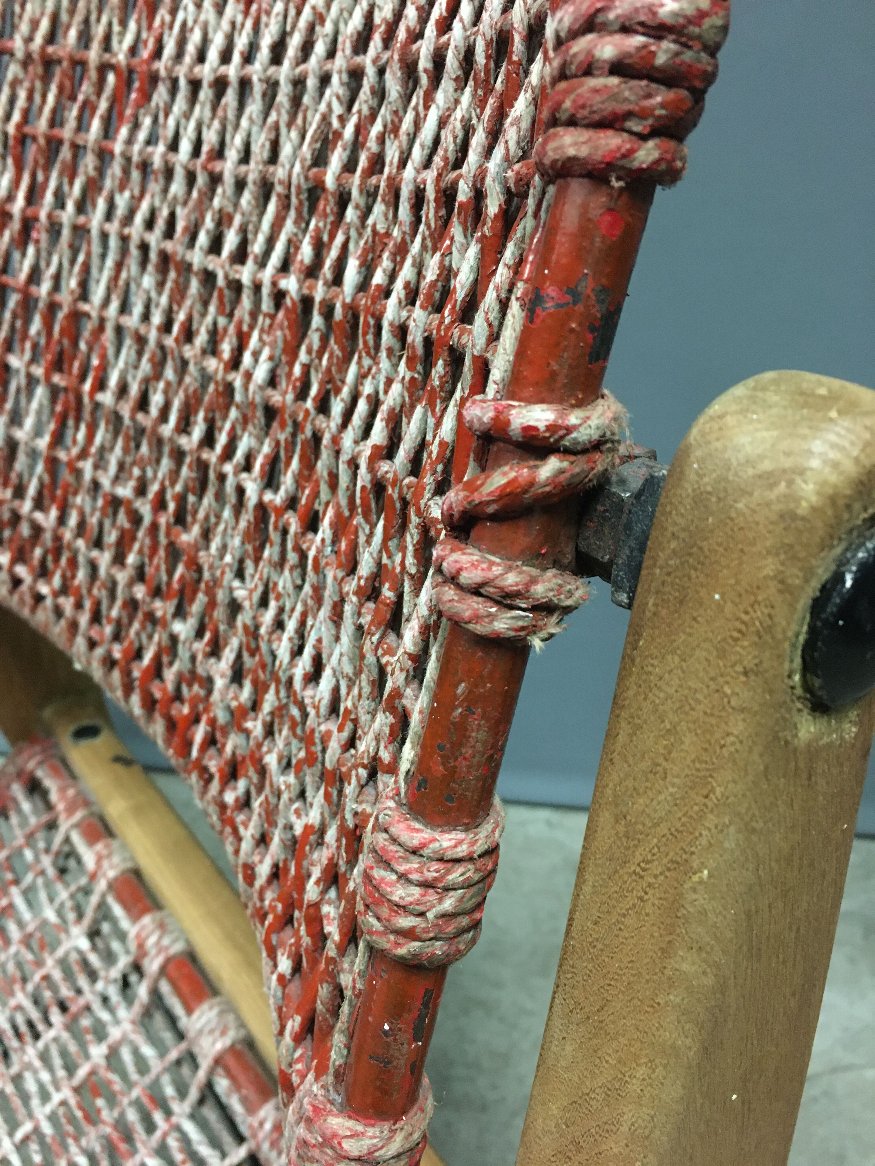 1950's very original french rope lounge chair
