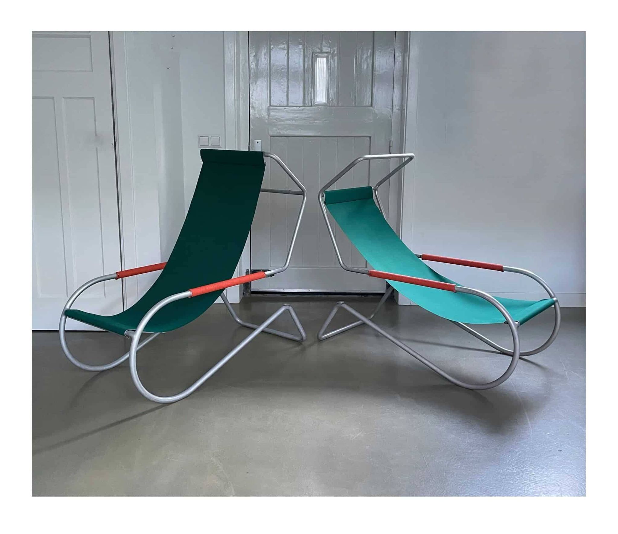 Set of midcentury 'Lido' sun lounge chairs, design Battista and Gino Giudici