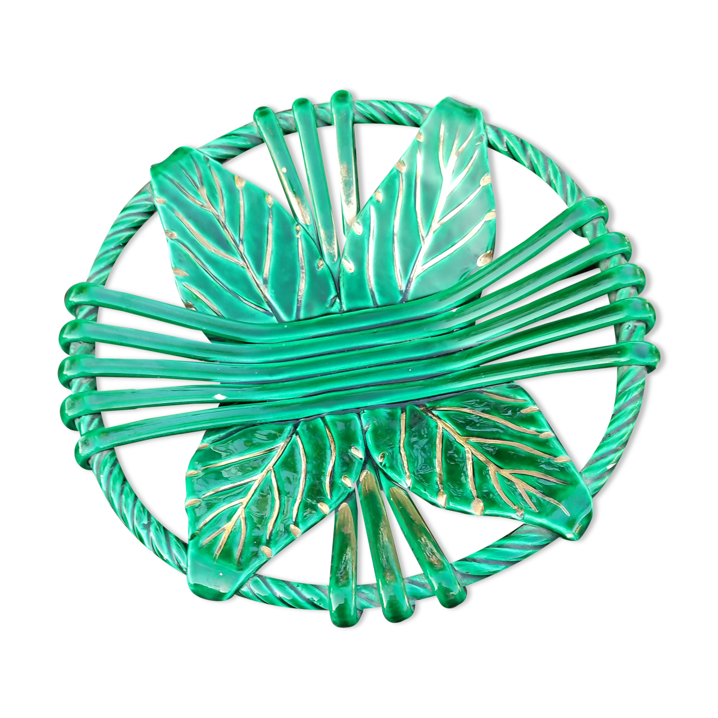 vintage fruit cup in braided ceramic