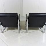 Hein Salomonson black leather lounge chairs 1968